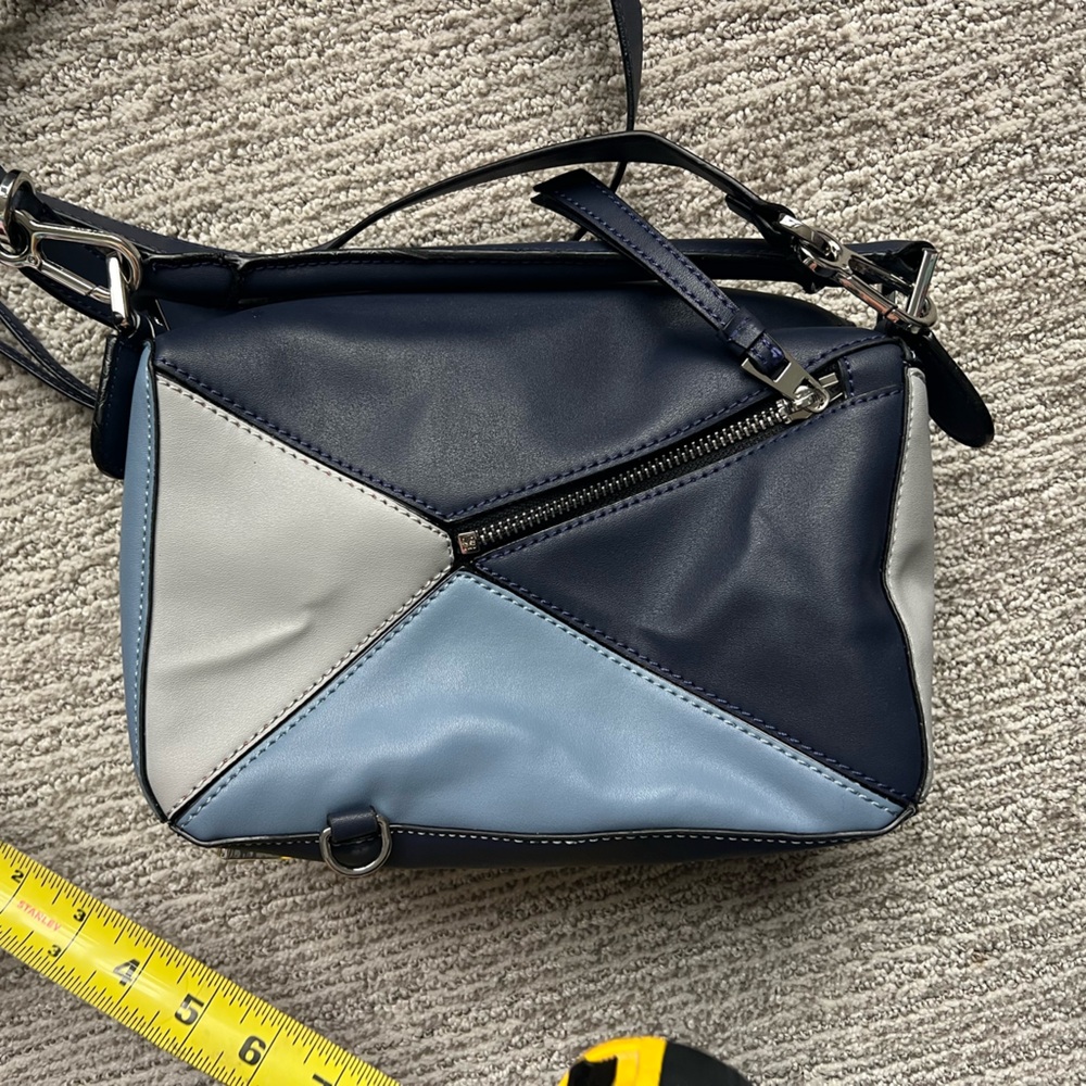 Blue Puzzle Bag Fashion Geometric Crossbody in Light Blue, Navy - Picture 4 of 15